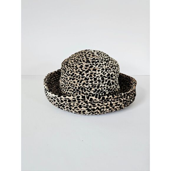 Vintage Betmar New York Velour Fuzzy Cheetah Spotted Print Bucket Cloche Hat